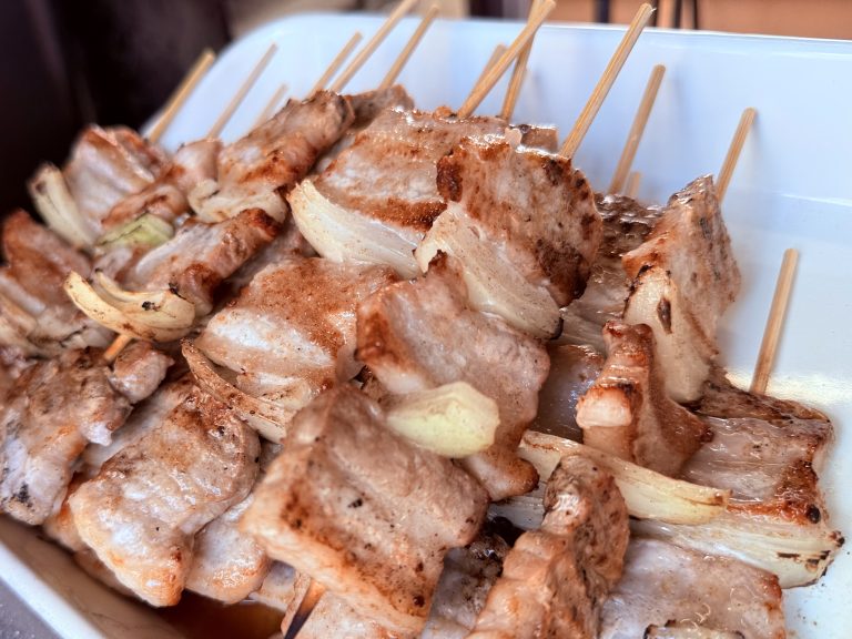 一石二鳥の豚串